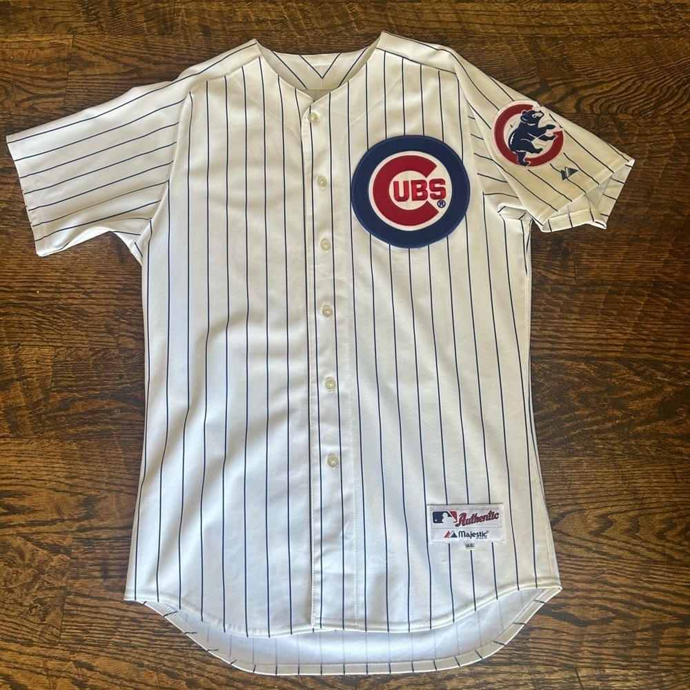 Majestic Baseball Jersey Mens 44 Chicago Cubs Pinstripe Mark Prior #22 White